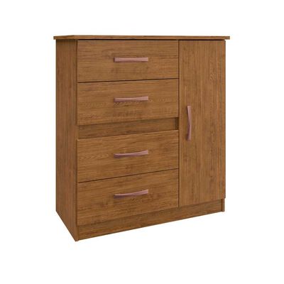 Cómoda Home Mobili Cordoba 4 Cajones 1 Puerta Café