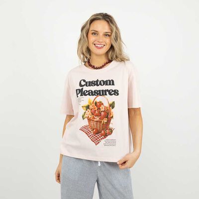 Polera Con Estampado Manga Corta Mujer Icono