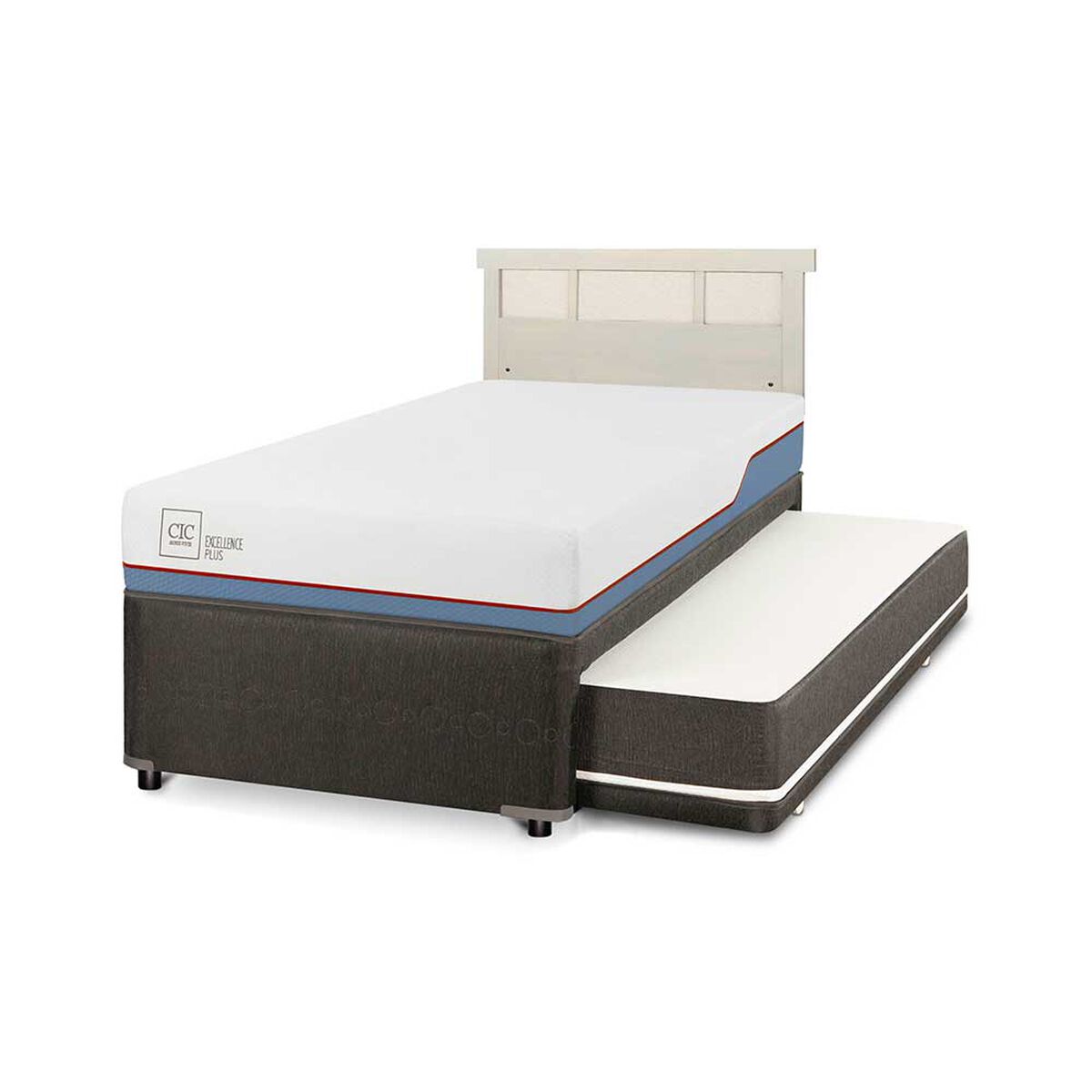 Cama Nido CIC 1,5 Plazas Excellence Plus + Respaldo Dublin Alpino