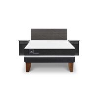 Cama Europea CIC Base Normal 2 Plazas Ortopedic + Respaldo + 2 Veladores Villarrica