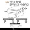 Cama Europea Latam Home 1 Plaza Zen Top Spring Hybrid Velvet Gris