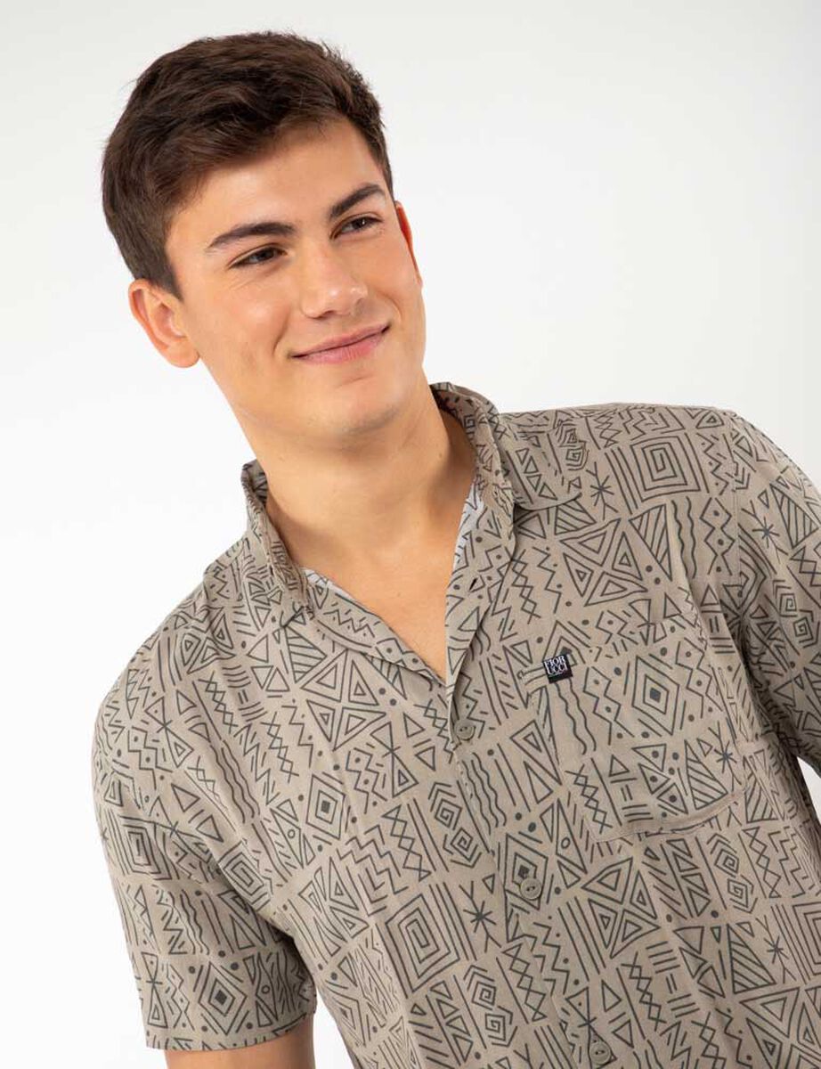 Camisa Estampada Manga Corta Hombre Fiorucci