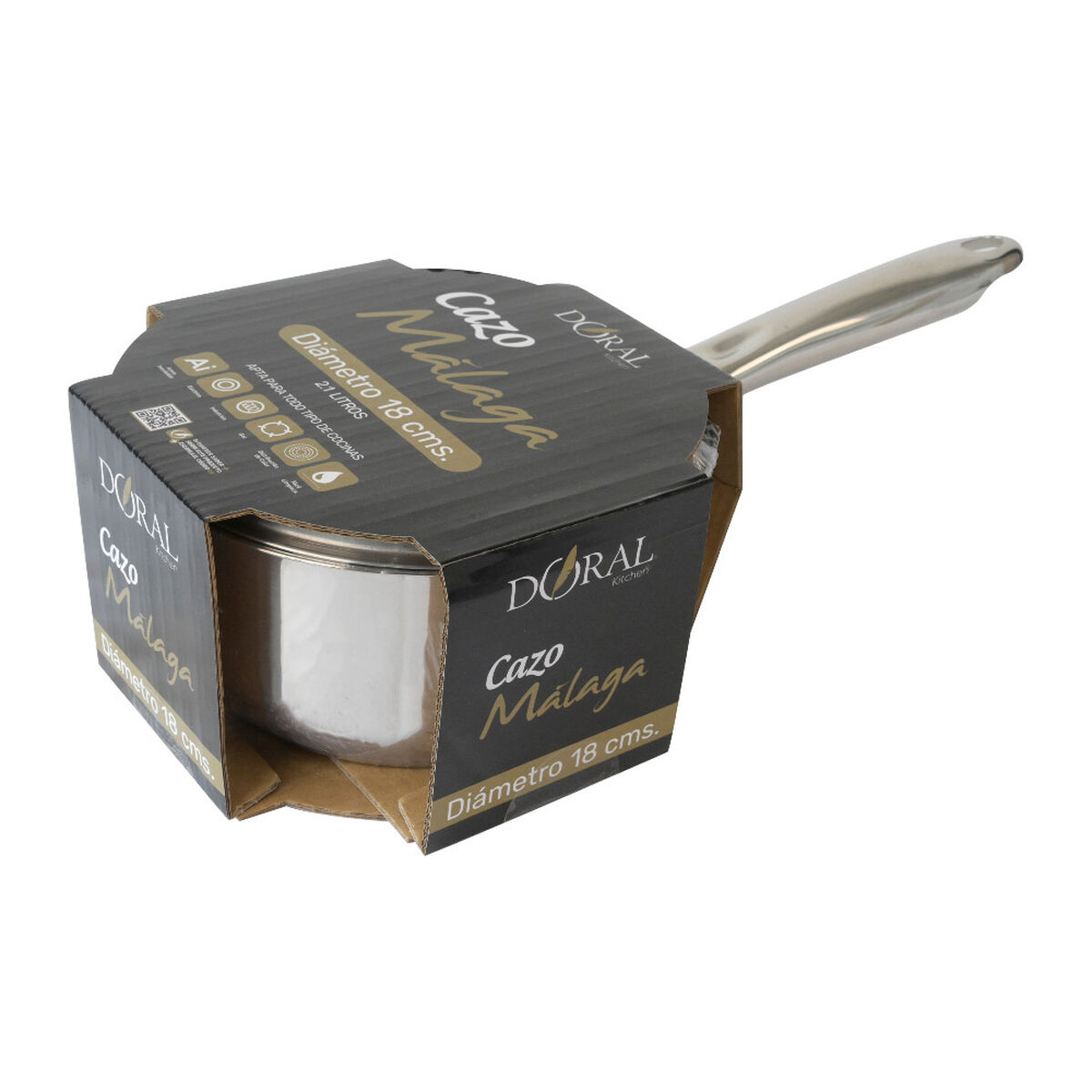 Olla Cazo Doral Malaga 18 cm Acero