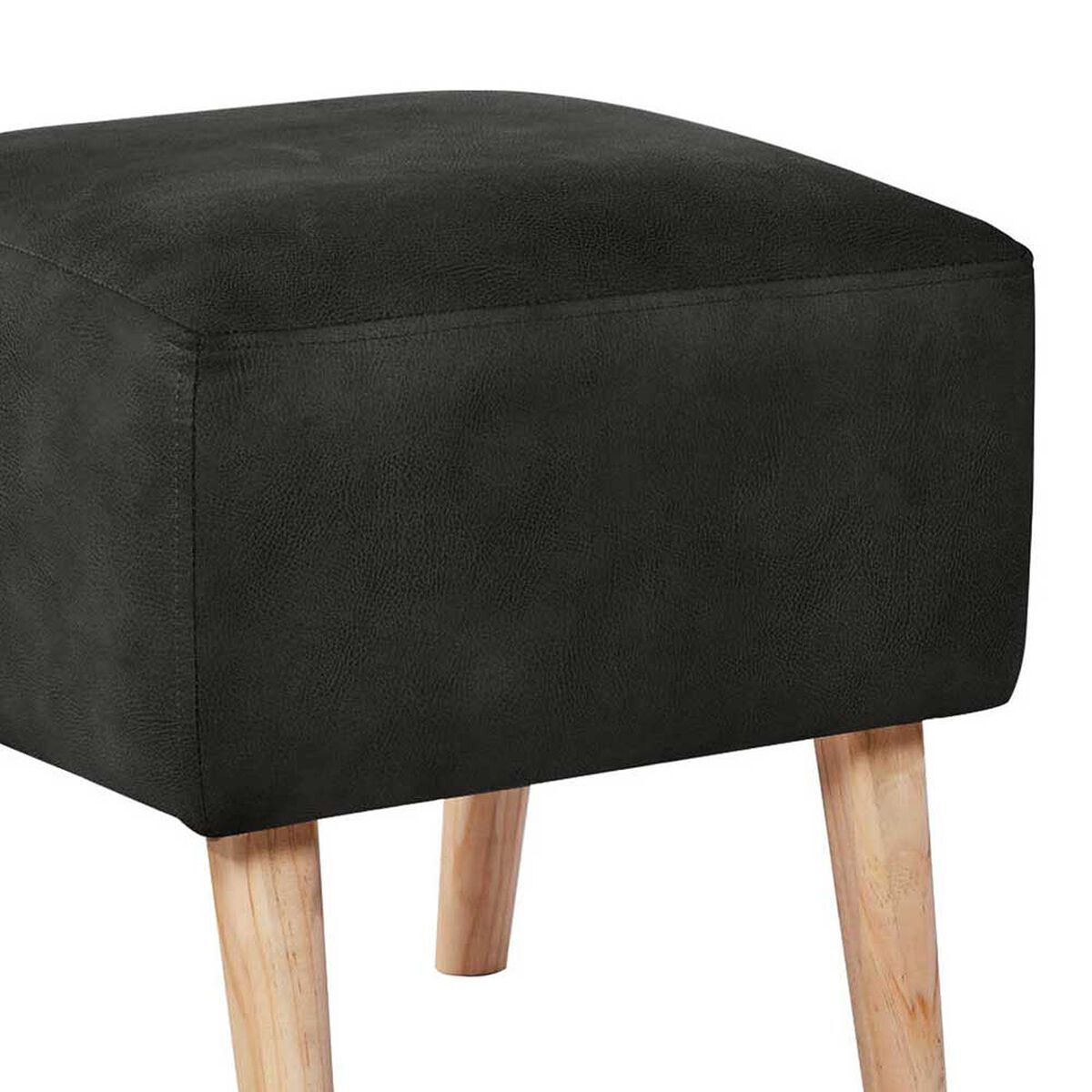 Pouf Latam Home Burdeos Cuero Kentucky Negro
