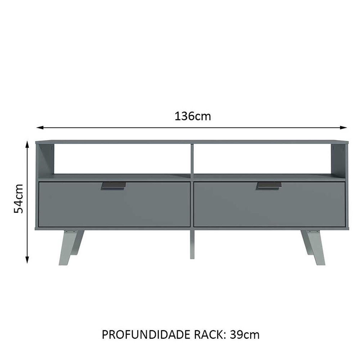 Rack TV Vekkahome Oslo Hasta 55" Gris