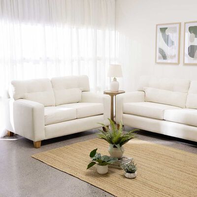 Imagen 2 del producto Juego de Living Almore Niza Tela Sofá 3 Cuerpos + Sofá 2 Cuerpos Crudo