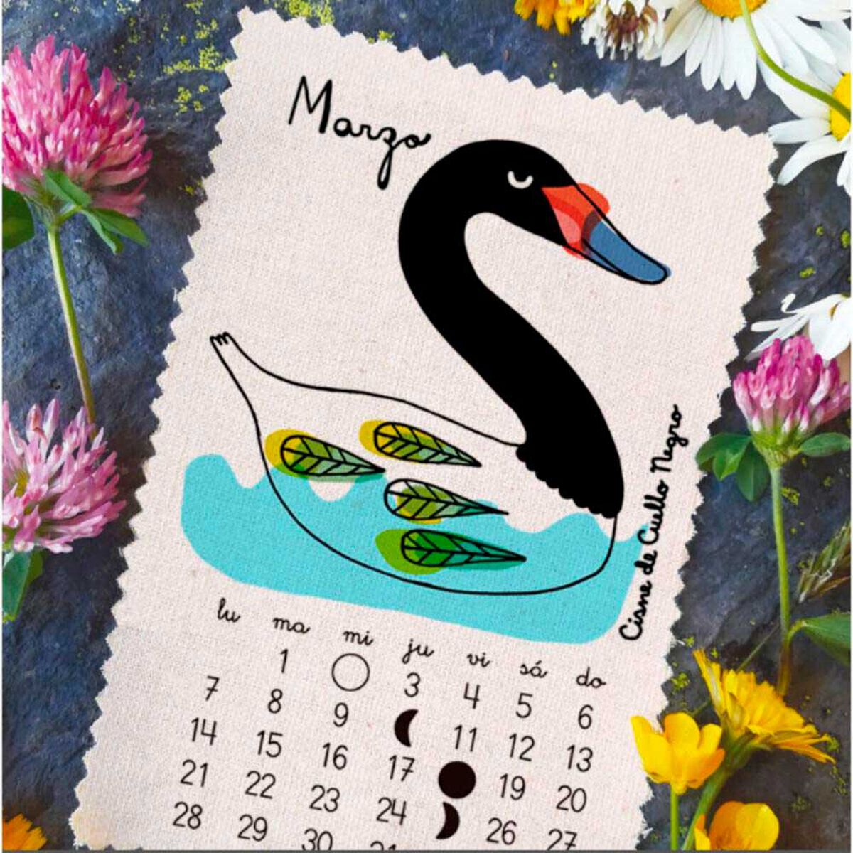 Calendario 2022 Aves Pajarito de Mimbre