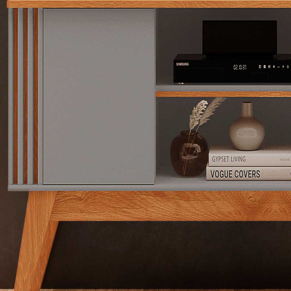 Rack TV Exit Vitta 65" Gris y Canela
