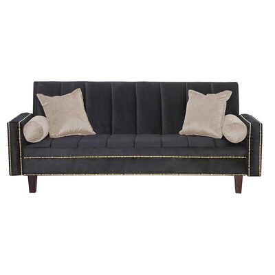 Futón Black Factory Vanguardia 3 Cuerpos Negro Beige