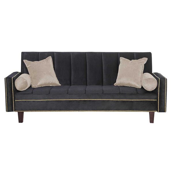 Futón Black Factory Vanguardia 3 Cuerpos Negro Beige
