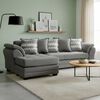 Sofá Seccional Izquierdo Living Factory Mustang 4 Cuerpos Gris
