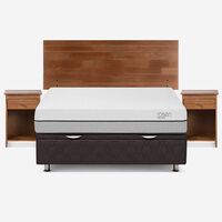 Boxet Rosen 2 Plazas Pratta + Respaldo + 2 Veladores Tabor Caramelo