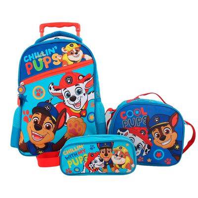 Pack Mochila con Ruedas, Estuche y Lonchera Paw Patrol