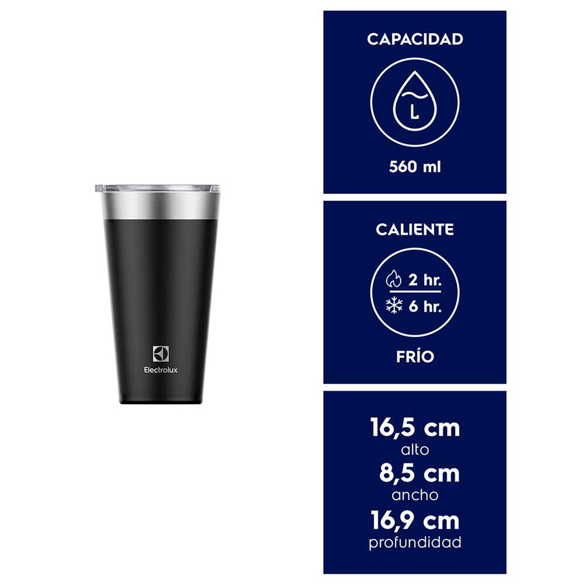 Vaso Térmico Electrolux Sense 560 ml Negro