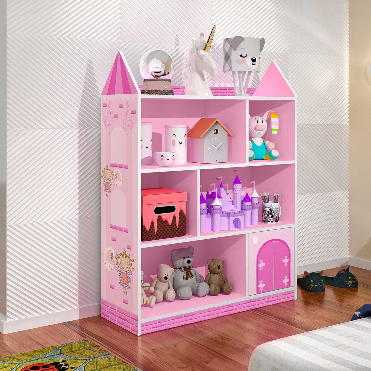 Estante Infantil Casanova Kids Prateleira Castillo Rosado