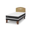 Cama Europea CIC 1,5 Plazas Ortopedic + Respaldo Gales Mostaza