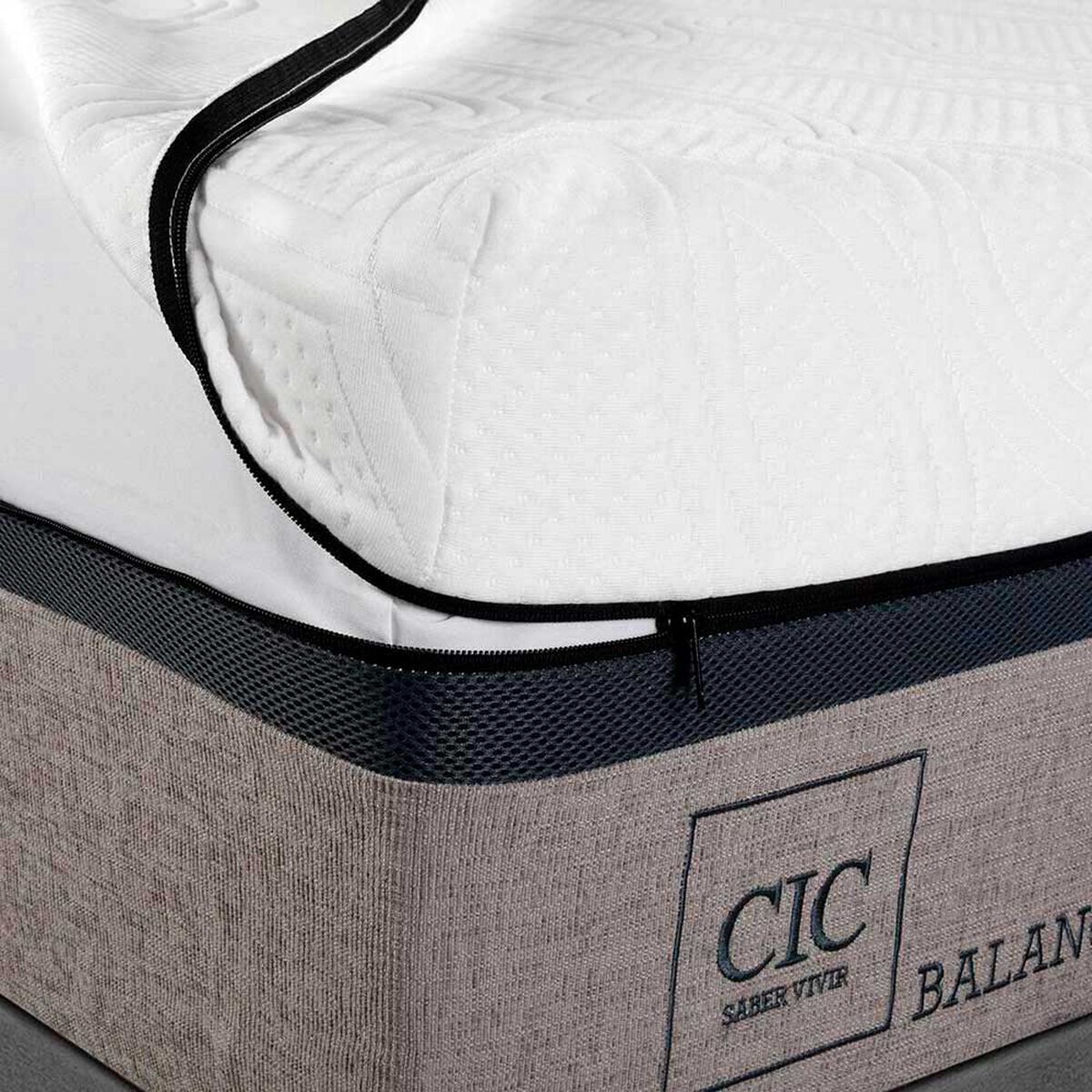 Cama Europea CIC Base Dividida King Balance + Respaldo Torino Mostaza
