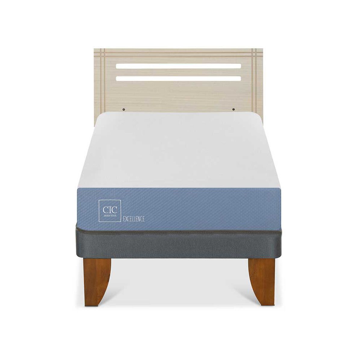 Cama Europea CIC 1 Plaza Excellence + Respaldo Munich Alpino