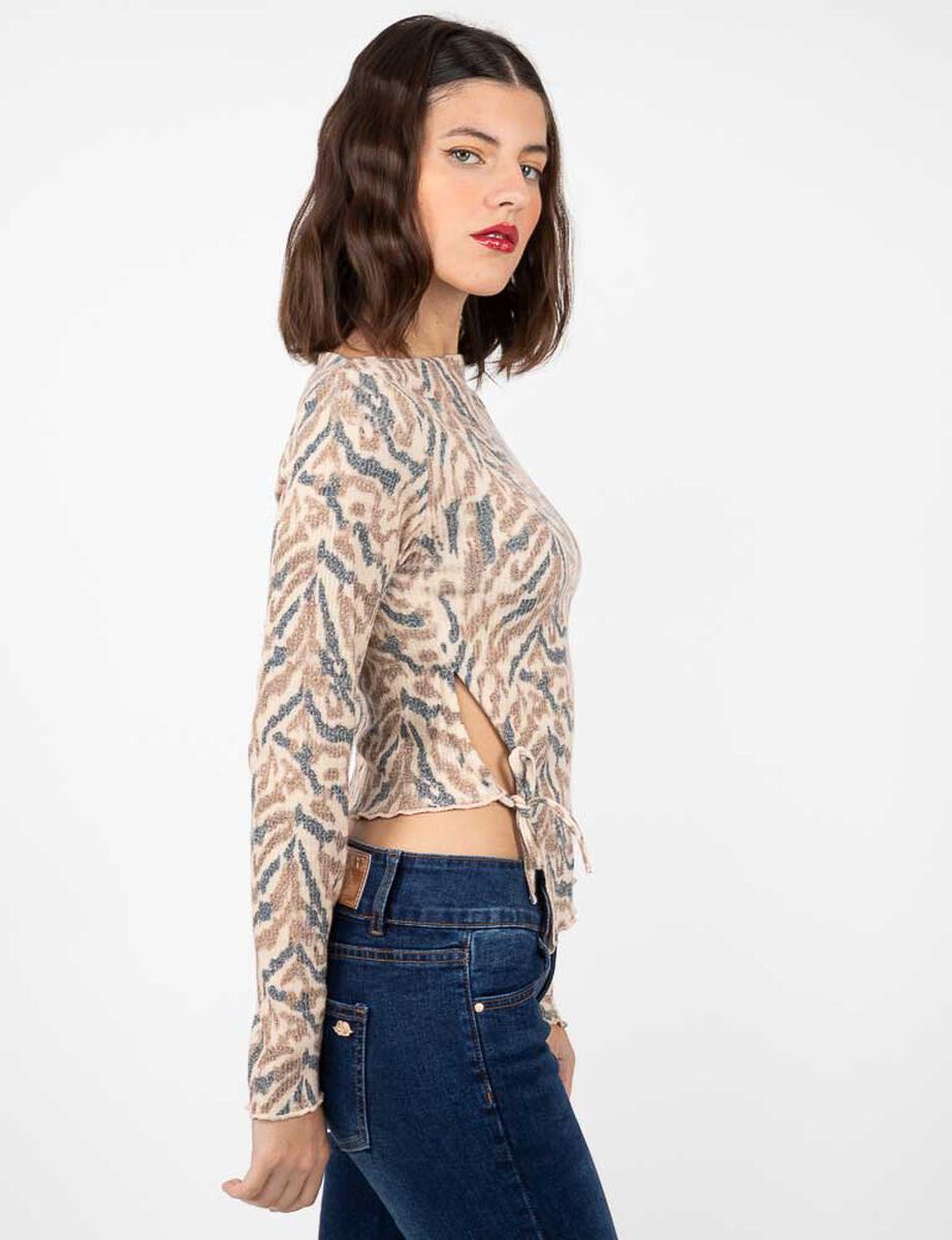 Polera Asimétrica Manga Larga Mujer Fiorucci