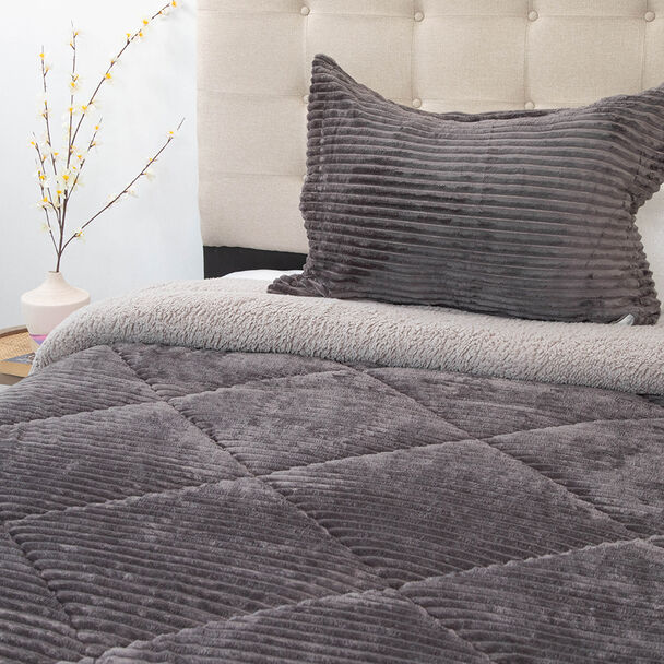 Cubrecama Doral 1,5 Plazas Gris Cotelón