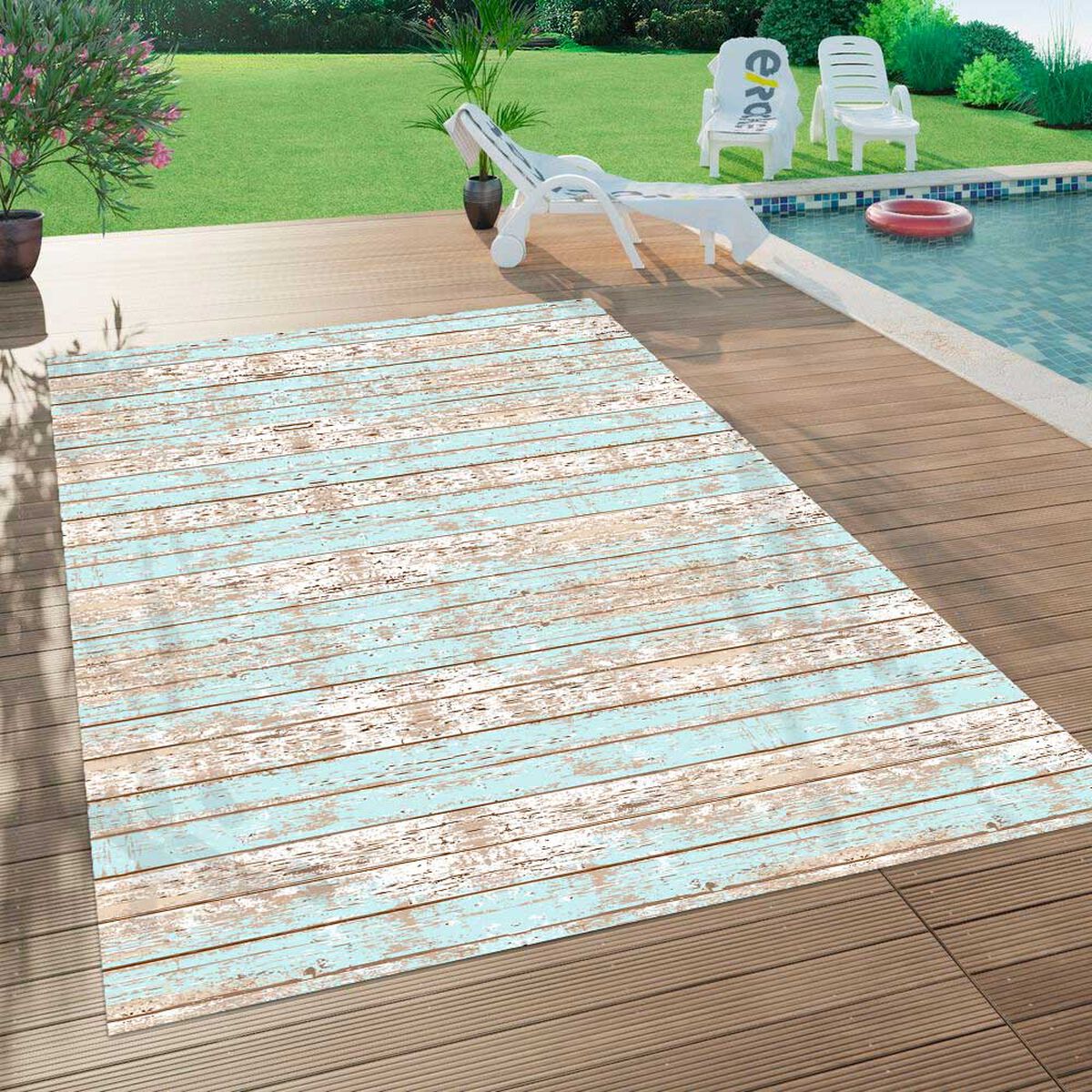 Alfombra Davanti Madera Vintage Azul 140 x220 Madera Vintage Azul