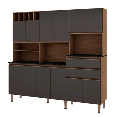 Imagen 2 del producto Cocina Vekkahome Malbec 12 Puertas 2 Cajones Gris