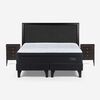 Cama Europea Rosen Base Dividida 2 Plazas Tempo + Respaldo + 2 Veladores Nolita Grafito