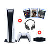 Combo Consola Sony PlayStation 5 + Cámara HD + Audífonos JBL Quantum 300 Negros + 3 Juegos PS5