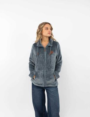 Imagen 1 del producto Polerón Peludo Mujer Icono Celeste