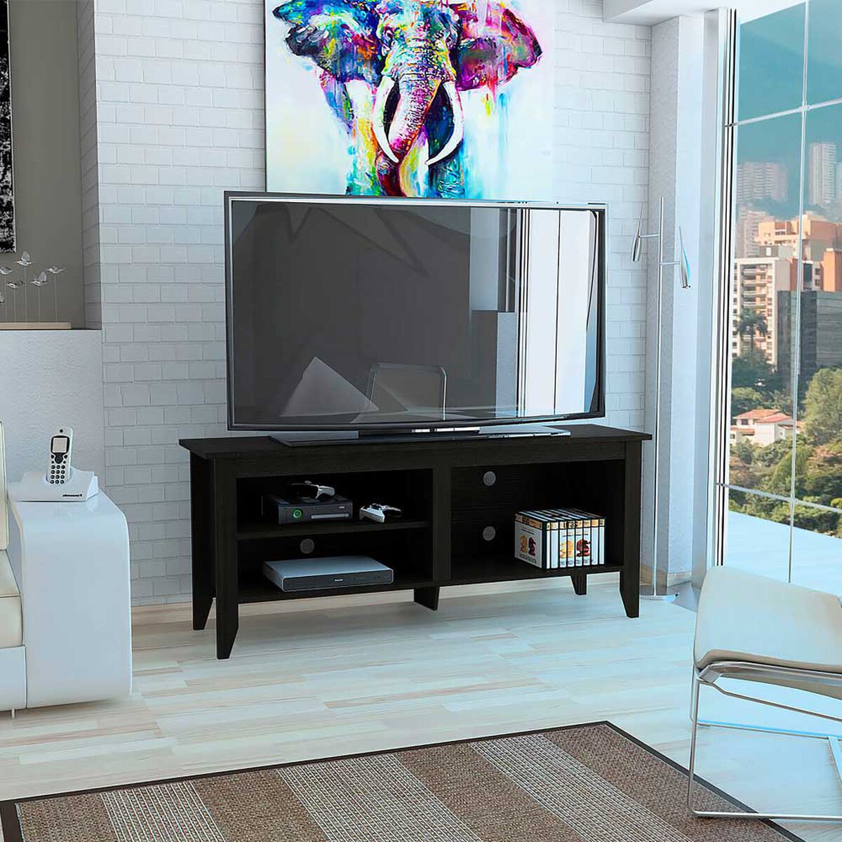 Rack TuHome Essential Hasta 65" Wengue