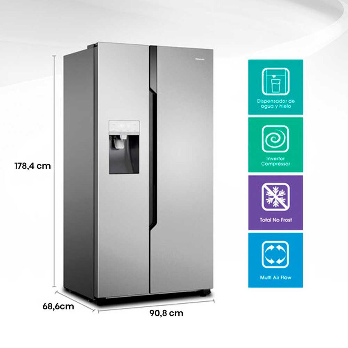 Refrigerador Side by Side Hisense RC-70WS 535 lts.