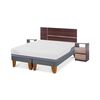 Cama Europea CIC Base Dividida 2 Plazas Excellence Plus + Respaldo + 2 Veladores