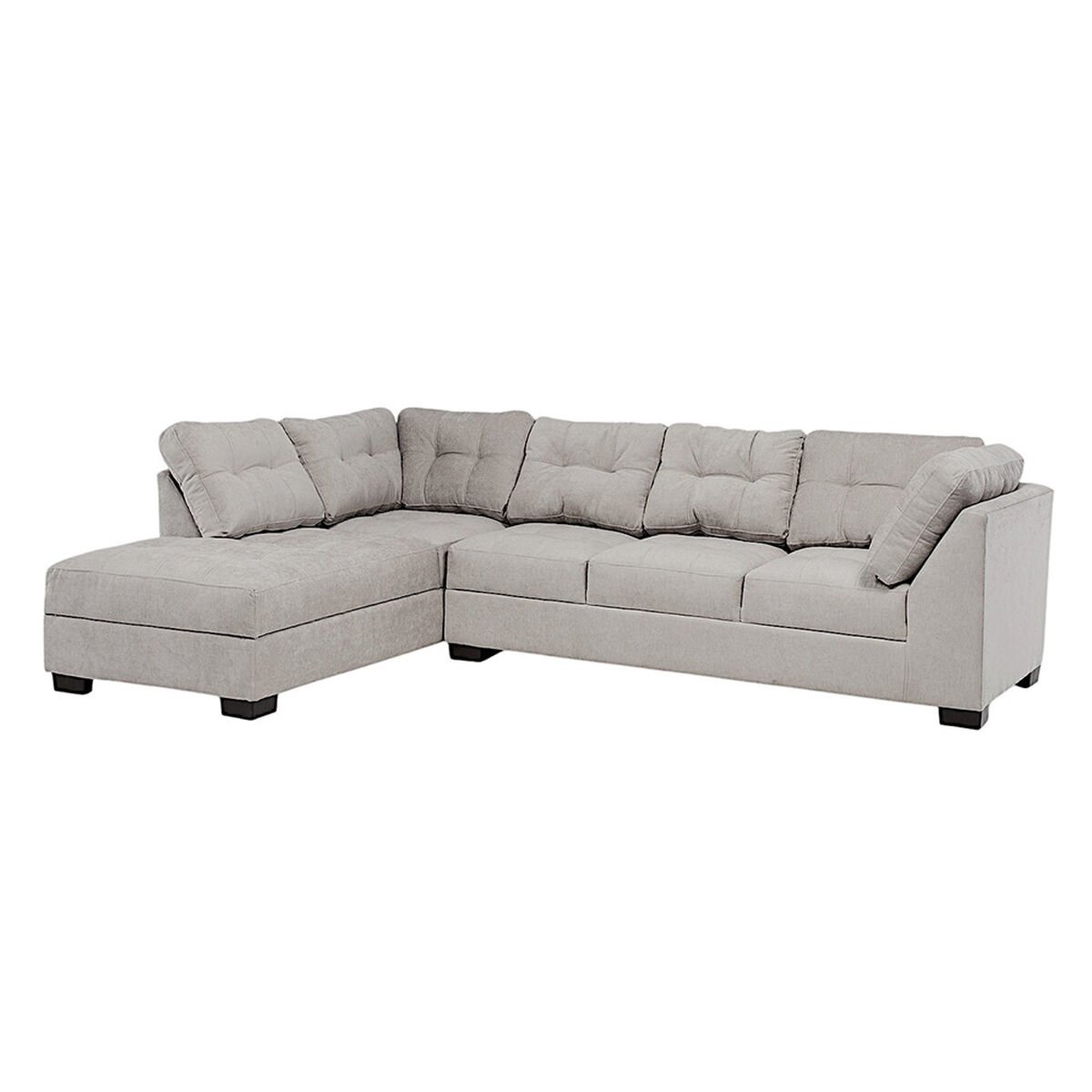 Seccional Izquierdo Muebles MPR Edimburgo 5 Cuerpos Gris Claro
