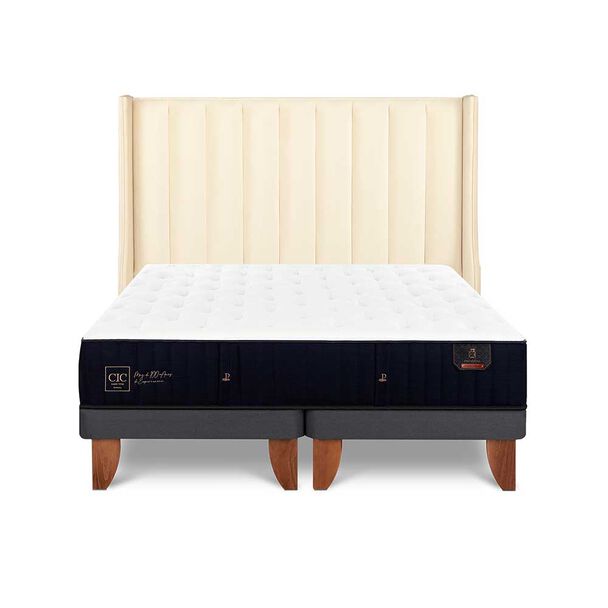 Cama Europea CIC Base Dividida King Premium + Respaldo Panaro