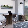 Combo Mesa Redonda + Archivador 3 Cajones TuHome Home Office Negro Soft-Coñac
