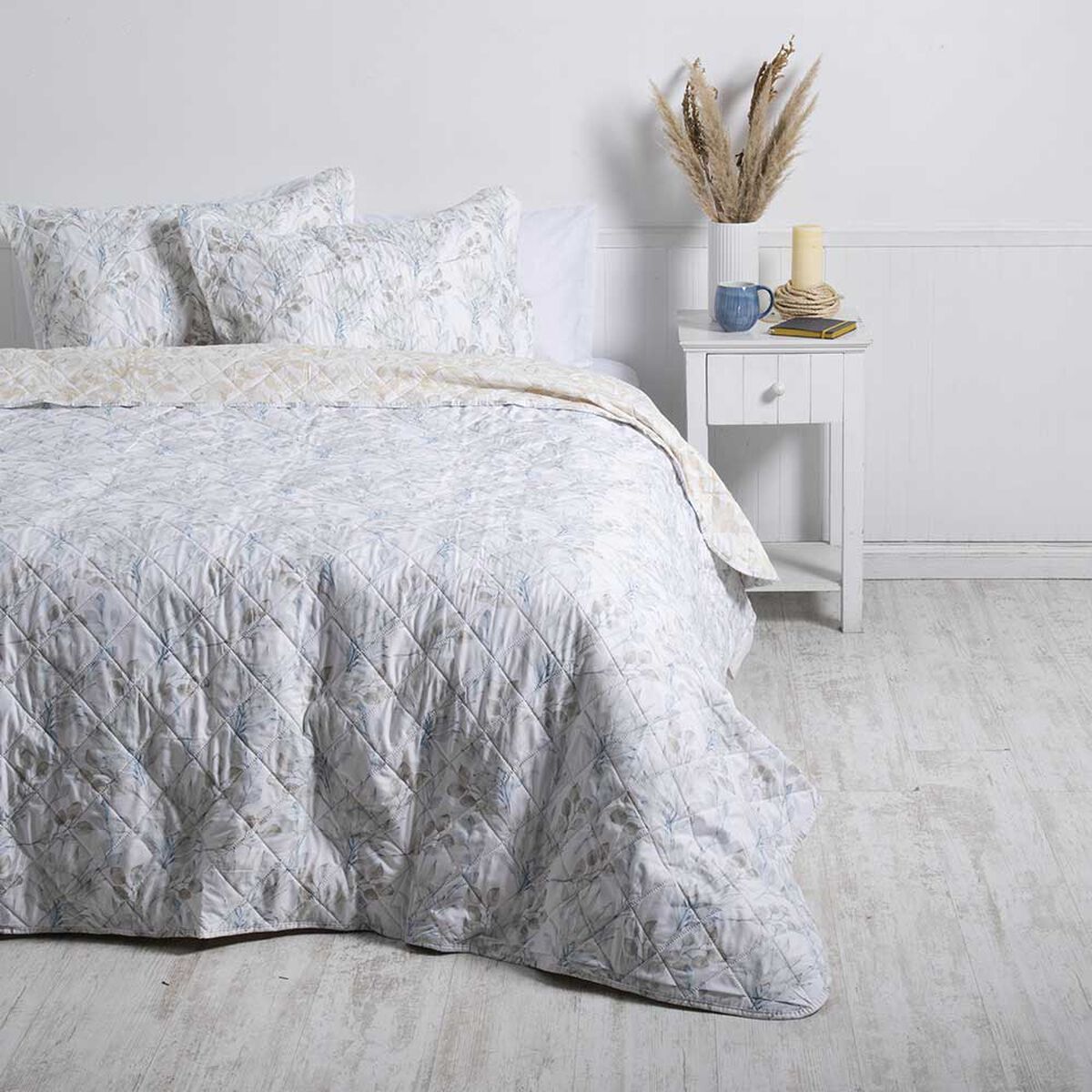 Quilt Mashini 1,5 Plazas Estampado Gardeni