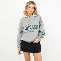 Polerón Mujer Icono Gris