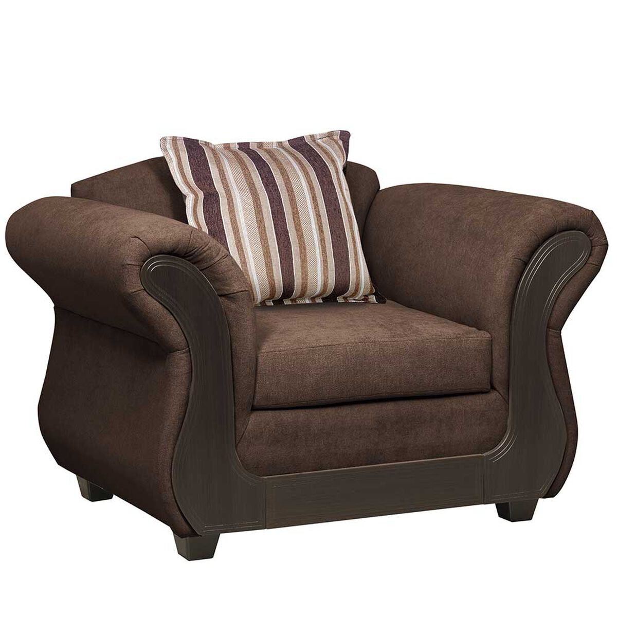 Juego de Living Innovamuebles Palermo Sofá 3 Cuerpos + Dos Sillones 1 Cuerpo Chocolate