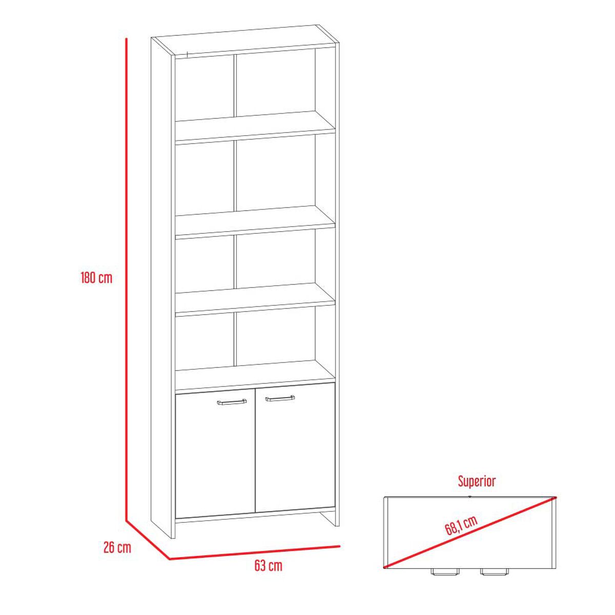 Combo Rack TV65 + Biblioteca TuHome Nomik Blanco Duna
