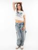 Polera Crop Con Estampado Manga Corta Mujer Icono