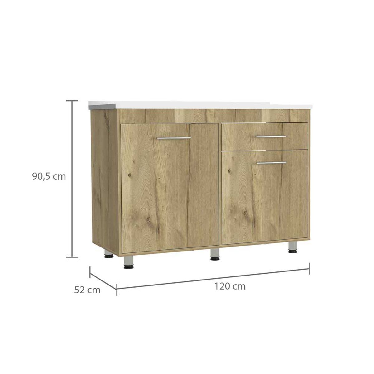 Mueble de Cocina Lavaplatos TuHome Orion 2 Puertas 1 Cajón Duna Blanco