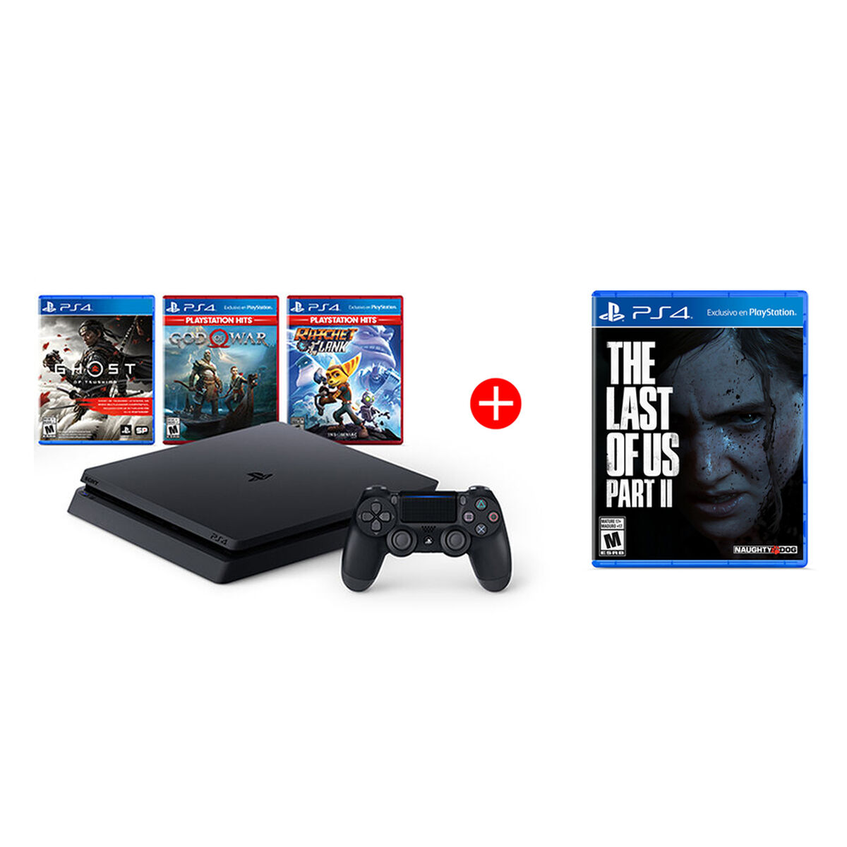 Combo Consola Sony PlayStation 4 MegaPack 18 1TB + Juego PS4 Sony The Last Of Us II
