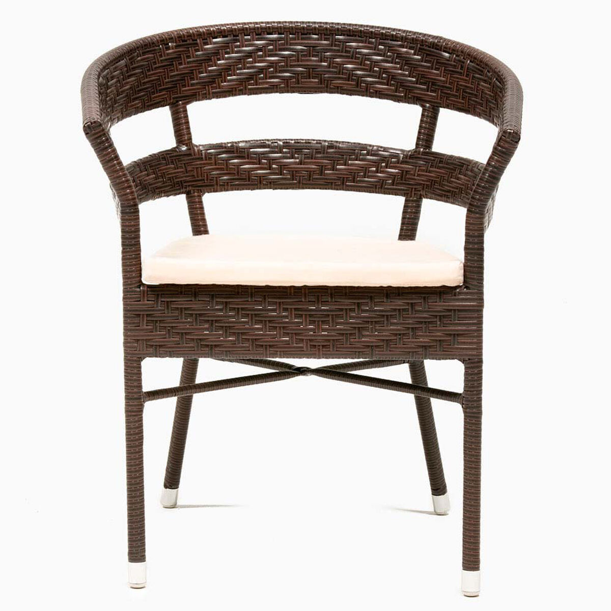 Juego de Terraza Rattan PVC Spazzio Soho 4 Sillas Café