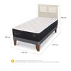 Cama Europea CIC 1,5 Plazas Premium + Respaldo Torino Alpino