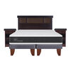 Cama Europea CIC Base Dividida 2 Plazas Ortopedic + Respaldo + 2 Veladores Dublin Chocolate