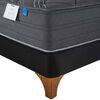Cama Europea Flex Base Dividida King Black + Respaldo Gris