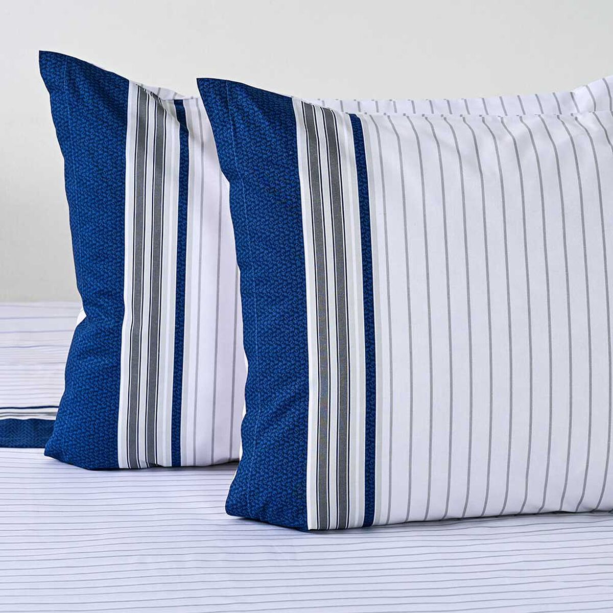 Juego de S&aacute;banas American Family King 144 Hilos Marino Piedra