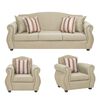 Juego de Living Innovamuebles Azucena Sofá 3 Cuerpos + Dos Sillones 1 Cuerpo Beige 