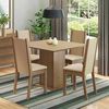 Juego de Comedor Vekkahome Lillo Leone 4 Sillas Beige