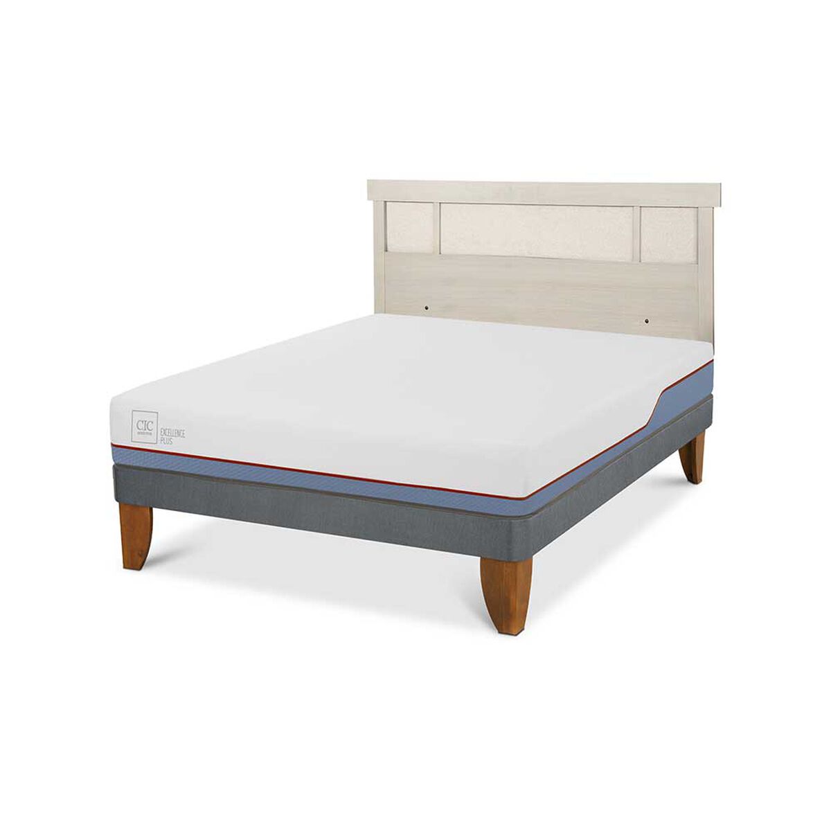 Cama Europea CIC 2 Plazas Excellence Plus + Respaldo Dublin Alpino